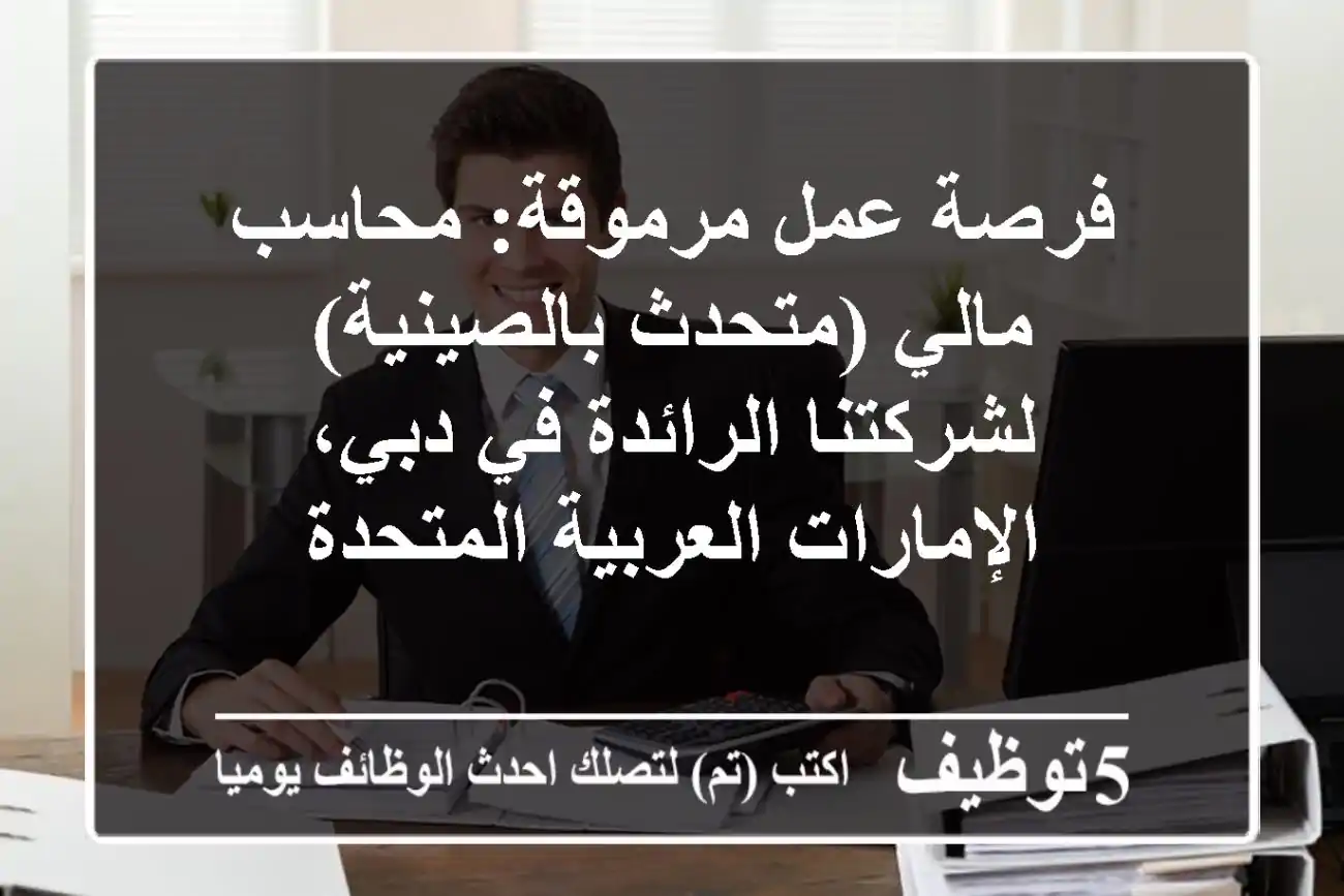 فرصة عمل مرموقة: محاسب مالي (متحدث بالصينية) لشركتنا الرائدة في دبي، الإمارات العربية المتحدة